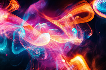 Fototapeta premium Abstract Flowing Light Art with Glowing Colors for Creative Backgrounds