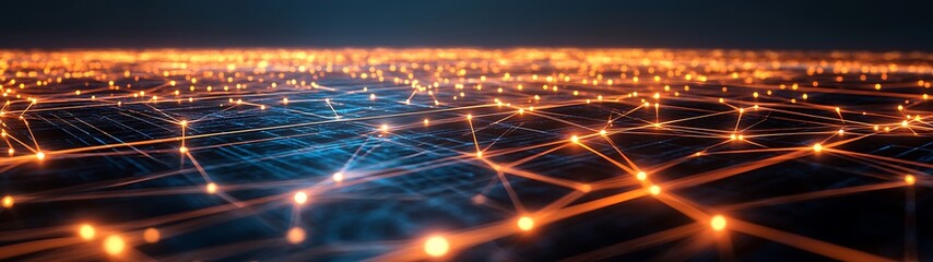 An artistic representation of interconnected nodes with glowing connections