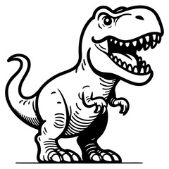 Cute Tyrannosaurus T-Rex Dinosaur Illustration.