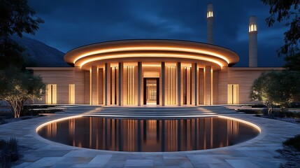 Fototapeta premium Modern Mosque at Night