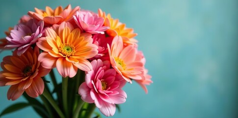 Close-up shot of colorful bouquet of fresh flowers,  floral,  bouquet