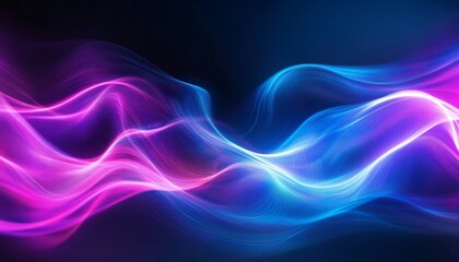 Abstract Light Waves Flowing Pink and Blue Energy on Dark,Gradient , Future