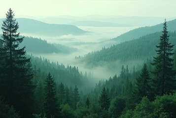Obraz premium mountain landscape with fog