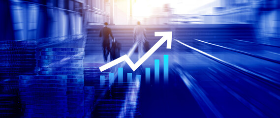 Global business growth analysis and asset investment chart Business and Finance, Up arrow economic...