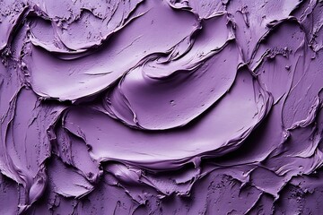 Obraz premium Detailed closeup showing swirling strokes of smooth textured purple paint