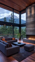Modern Mountain Home Living Room