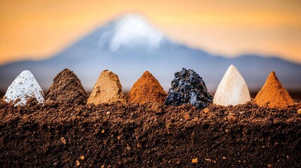 Colorful soil samples on earth