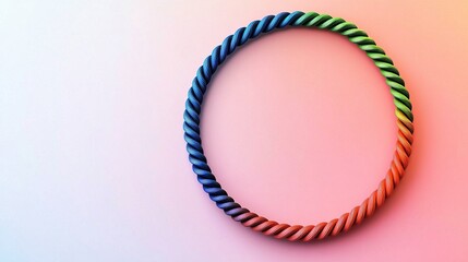 Fototapeta premium Colorful, twisted circle frame