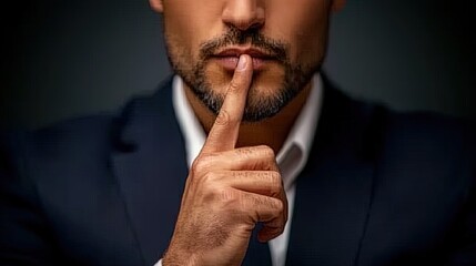 Close-up, man silent