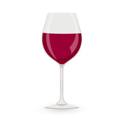 Red Wine Glass Filled With Rich Merlot Set Against a Clean White Background for a Sophisticated Dining Experience