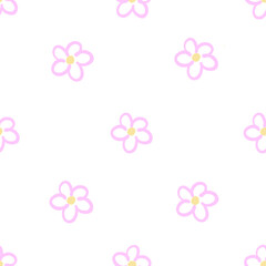 simple floral pattern with pink flowers