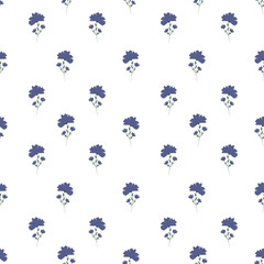 seamless floral pattern with blue flowers 