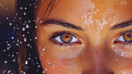 Closeup Wet Face