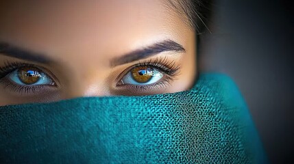 Close-up woman's eyes