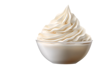 Whipped cream isolated on a transparent background, PNG