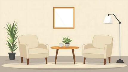 Cozy living room interior design.