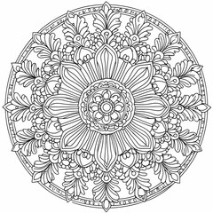 Intricate Mandala Coloring Page Design