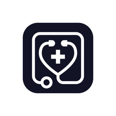 Stethoscope icon. Vector illustration. Symbol of medical care.