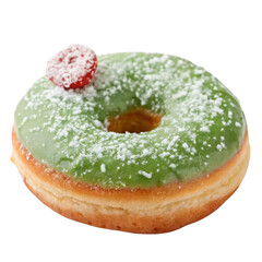 donut matcha isolated on white transparent background