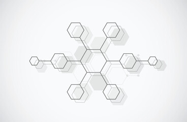 Abstract molecule structure tech background. Medical design. Science template, wallpaper for banner. Vector illustration