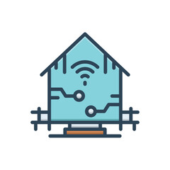 Color illustration icon for smart home