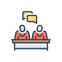Color illustration icon for communication