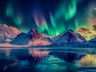 Northern Lights Mountain Glow