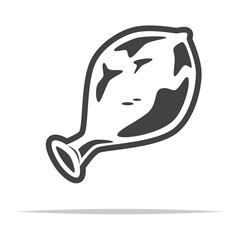 Deflated balloon outline icon transparent vector isolated