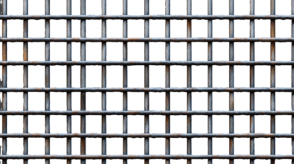 Rage, prison bars, metal fence, isolated on a transparent background