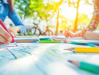 Sunlight Dappled Brainstorm: Collaborative Design Sketching Outdoors
