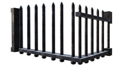 Rage, prison bars, metal fence, isolated on a transparent background