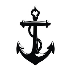 black vector classic ship anchor