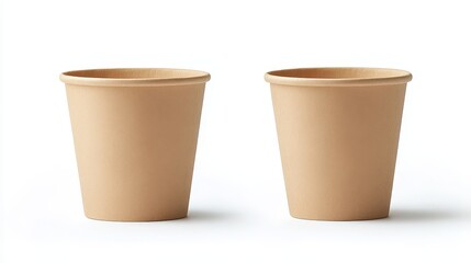 Two Plain Paper Cups, Eco-Friendly , Disposable