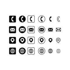 Business Card Icons Vector Eps, resume icons, icon bundle, Call , Place, E-mail, Location and website icons,