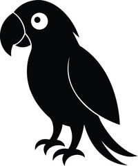 Fototapeta premium Parrot Silhouette Vector Design – Exotic Bird Icon