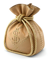 Golden ribbon bow on a gift bag for holiday celebration