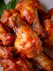 Classic New Orleans BBQ Roasted chicken buffalo wings.
