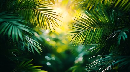 Lush green tropical foliage