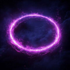 Obraz premium Neon Shimmering Plasma Purple Glowing With Ring Intensely