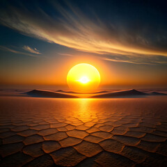 sunset in the desert