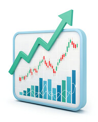 Business growth chart showing financial progress and market trends