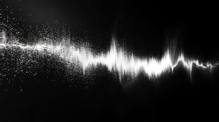 A sharp black-and-white noise effect background with aggressive static distortion, evoking a high-tech interference theme