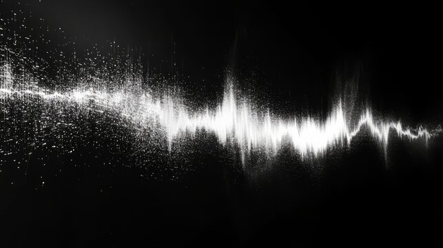 A sharp black-and-white noise effect background with aggressive static distortion, evoking a high-tech interference theme