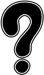 Black Question mark with white border Bold font