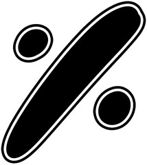 Black percent sign with white border Bold font