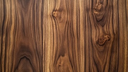 Close-up view of rich, dark wood grain texture.  Natural wood surface with vertical lines, knots, and subtle variations in tone.  Detailed wood pattern.  High quality image..