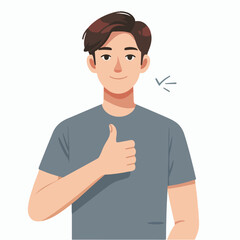 Vector pose of a bussinessman giving a thumbs up as a sign of appreciation