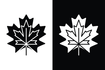 Maple Leaf Silhouette. Bold & Elegant Vector Illustrations