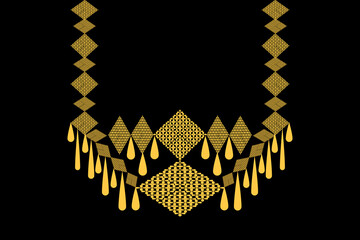 Beautiful ethnic collar pattern,neckline striped,unisex design