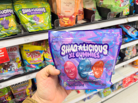 Pack of Shaq A Licious XL Gummies chewy candy.